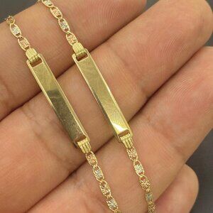 Baby ID Bracelet 5.5" 10K Real Gold Jewelry Customer Kids Children Pulsera Oro